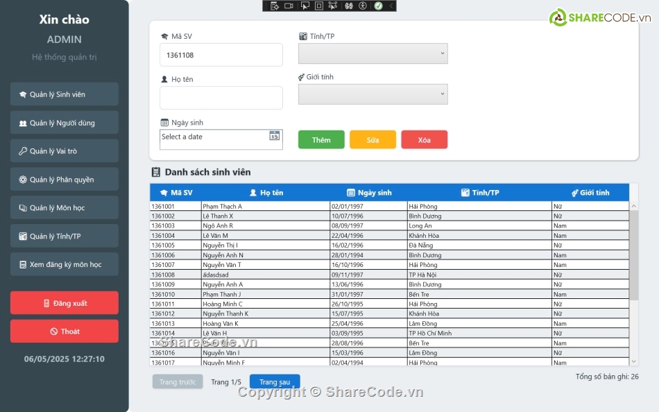 QuanLySinhVien,Quan,sinh viên,quan ly,Code Quản Lý Sinh Viên ADO.NET,code de hieu           va de hiểu nhất